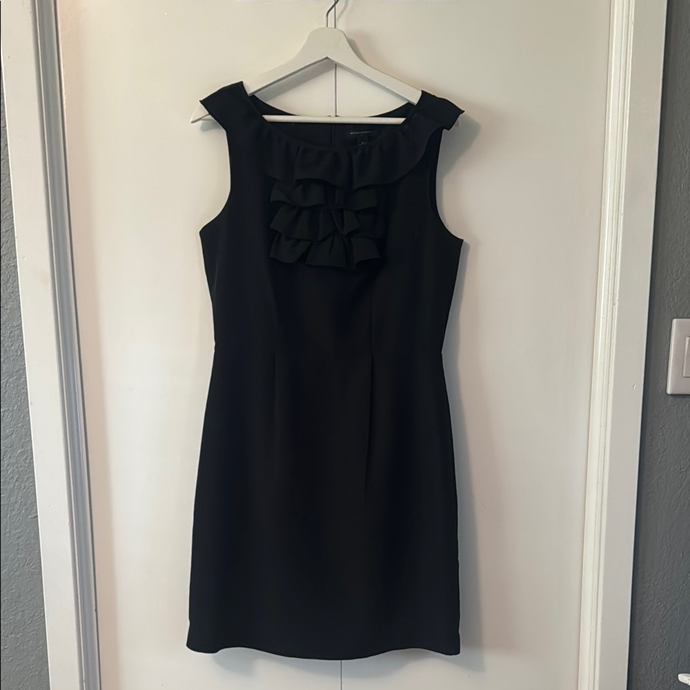 Banana Republic Black Ruffled Neck Dress